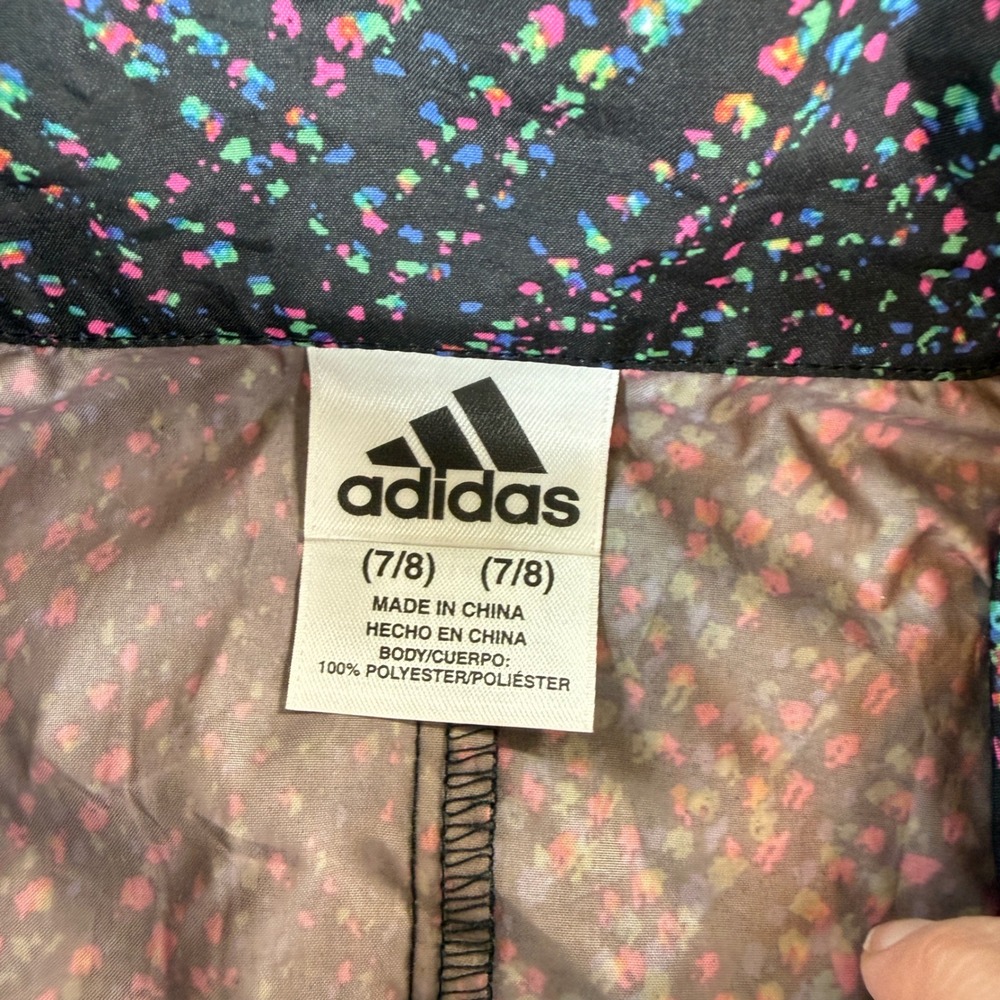 Adidas Kids Lightweight Jacket Rainbow Dot Print Full Zip Size 7-8‎ Gorpcore - Picture 5 of 12